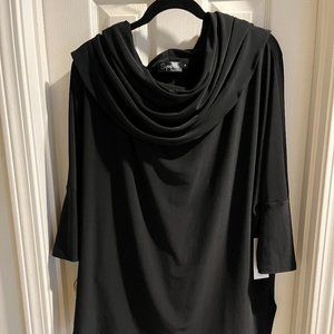 Sympli Cowl Neck Wander Tunic, Black stretch jersey, NWT, Size 10